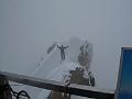 Don celebrating at end of Cosmiques Arete